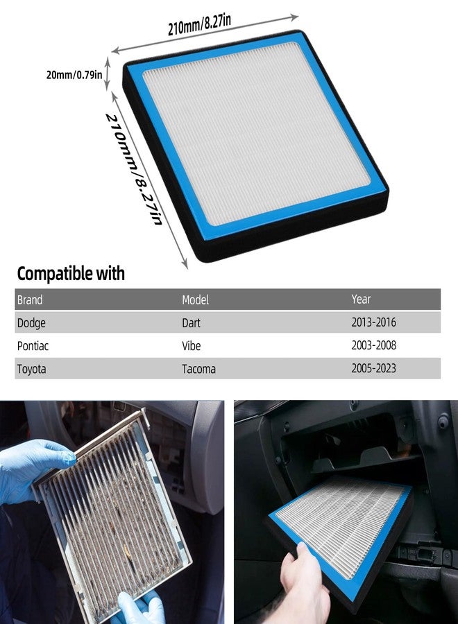 SEINECA CF10374 Cabin Air Filter Compatible with Toyota 05-23 Tacoma, Dodge 13-16 Dart, Pontiac 03-08 Vibe Replaces #87139YZZ09 OEM Replacement AC Filter with Carbon for Car Air Conditioner - Image 3